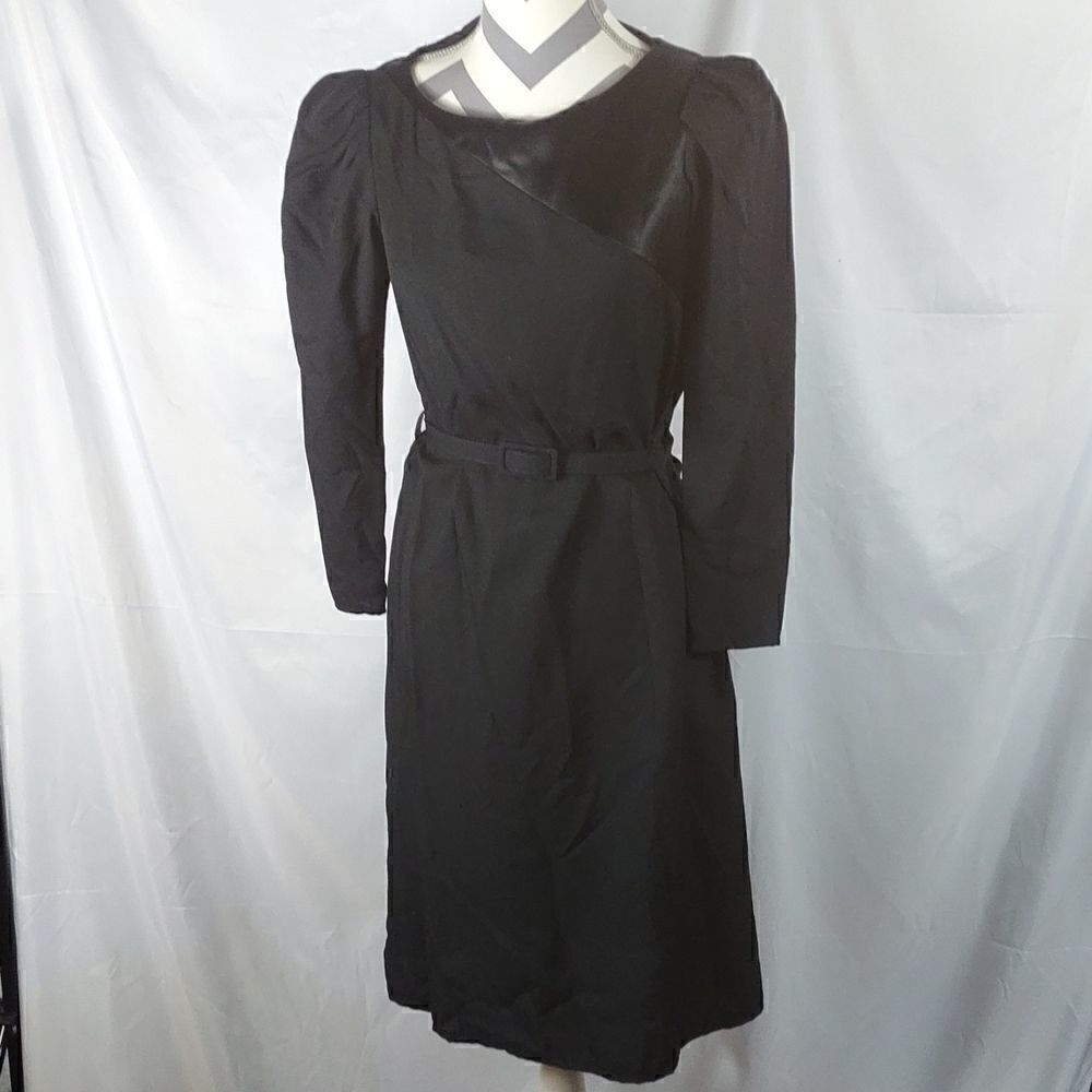 Vtg. Byer Too! Black Belted Dress